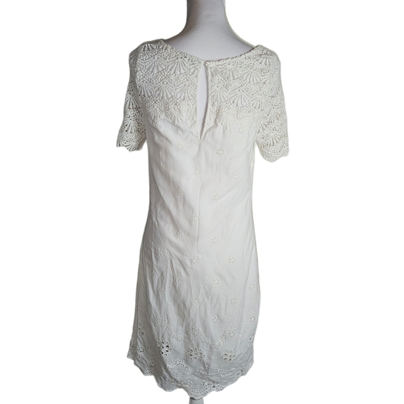Sundance Imperial Ivory Eyelet Shift Dress Size Small 100% Cotton Lined READ - Picture 7 of 16
